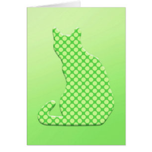 Dotty Cat - shades of lime green