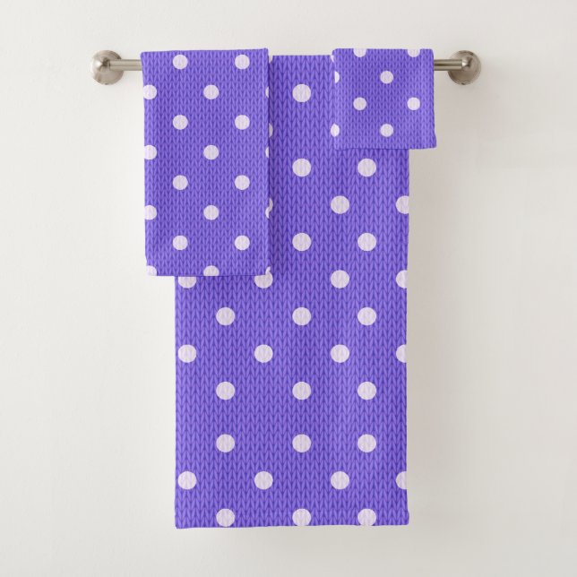 Dotty Delight purple Bath Towel Set (Insitu)