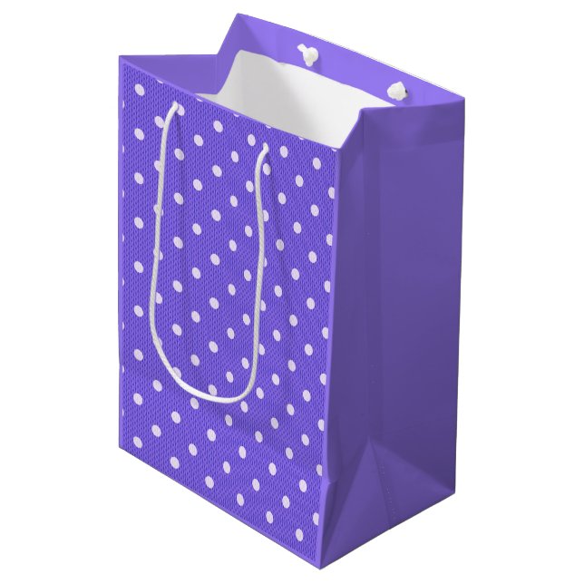  Dotty Delight Purple Medium Gift Bag (Front Angled)