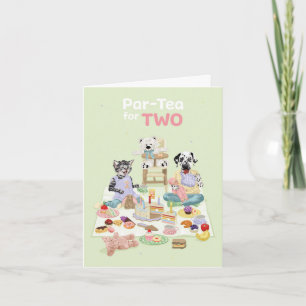 Dotty Dog Age Two Birthday Tea Party Card