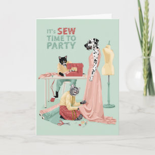 Dotty Dog Sew Time to Party Birthday Card
