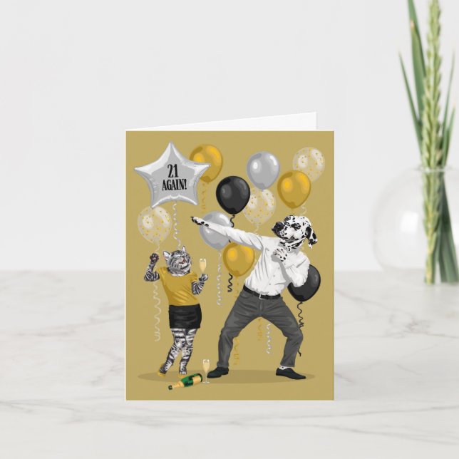 Dotty Dog Twenty One Again Milestone Birthday Card (Front)