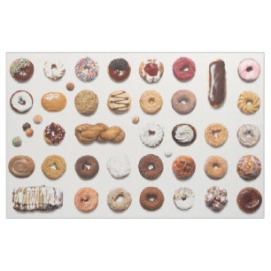 Dotty Doughnuts on white, fabric by the yard