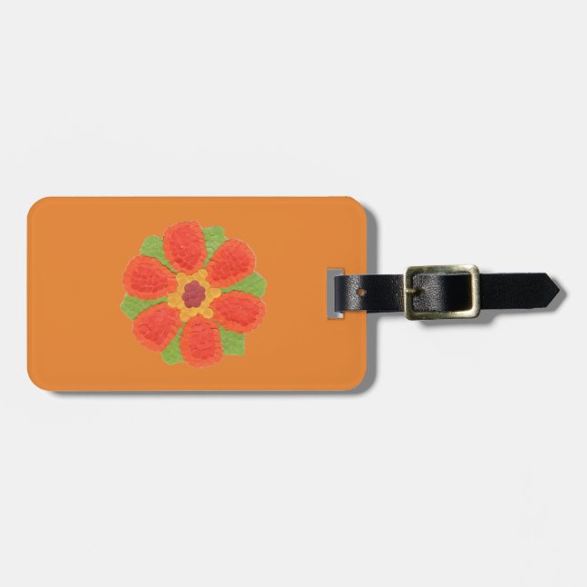 Dotty Flower Luggage Tag (Front Horizontal)