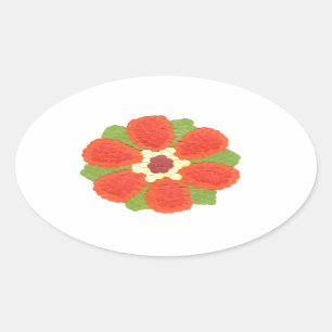 Dotty Flower Oval Sticker