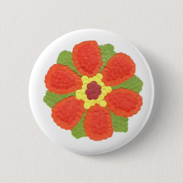 Dotty Flower Round Badge (Front)