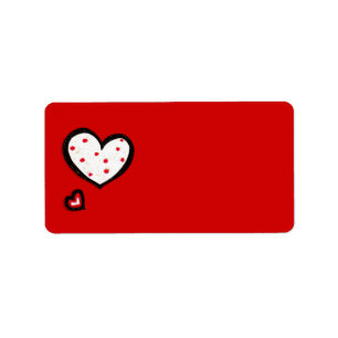 Dotty Hearts red Address Label
