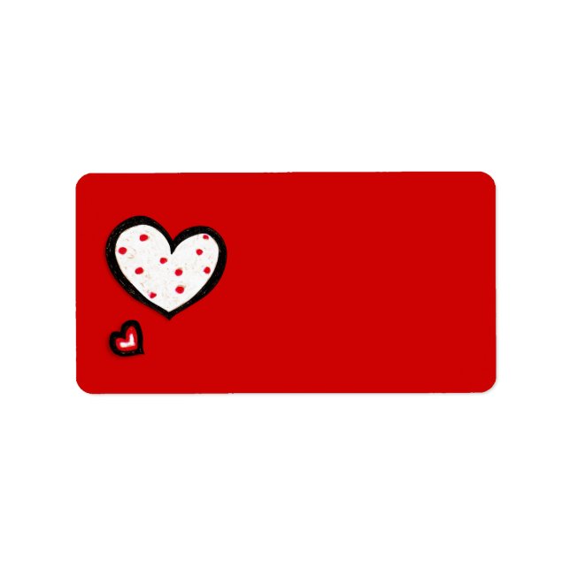Dotty Hearts red Address Label (Front)