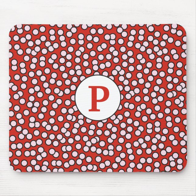 Dotty Monogram Pattern Mouse Pad (Front)