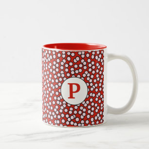 Dotty Monogram Pattern Two-Tone Coffee Mug