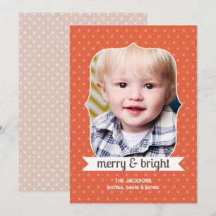 Dotty over Christmas Tangerine Photo Holiday Card