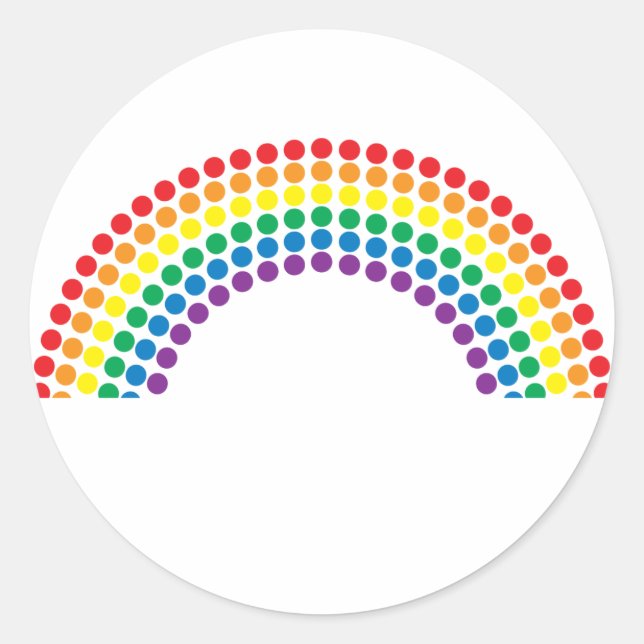 Dotty Rainbow Classic Round Sticker (Front)