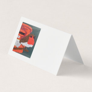 Dotty Robin Tent Folded Business Card