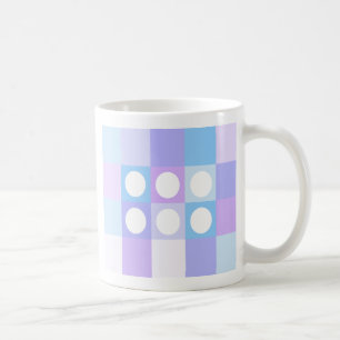 Dotty squares and circles - English tea mug