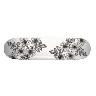 Dotwork Flower Skateboard