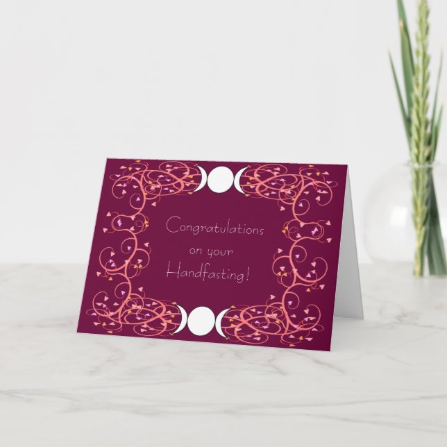 Double 3 in 1 Lesbian Wiccan Wedding Congrats Card (Front)