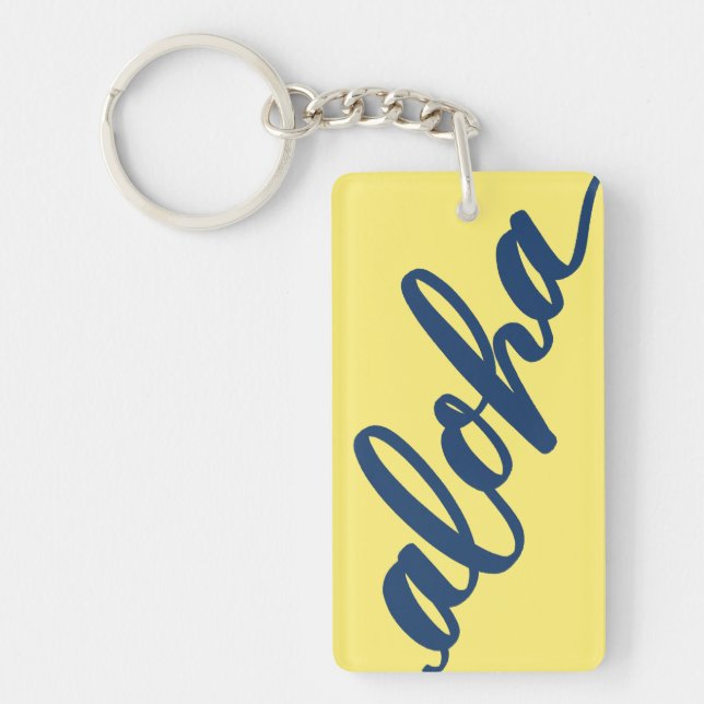 Double Aloha Keychain with Punahou colours (Front)