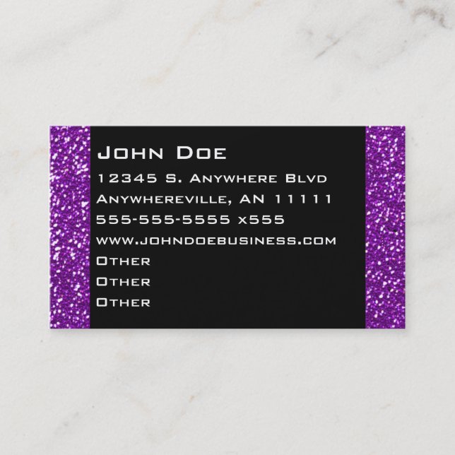 Double Amethyst Border Business Card (Front)