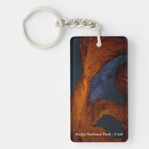 Double Arch And The Milky Way - Utah Key Ring