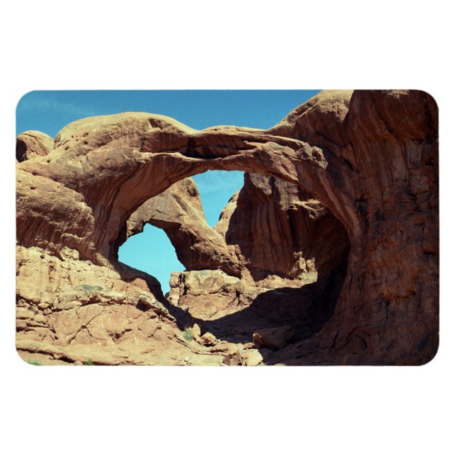 Double Arch Desert Landscape Photo Magnet (Horizontal)