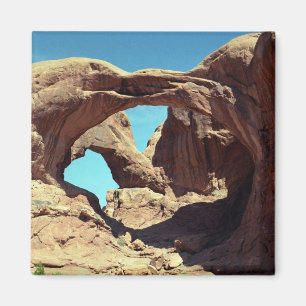 Double Arch Desert Landscape Photo Magnet