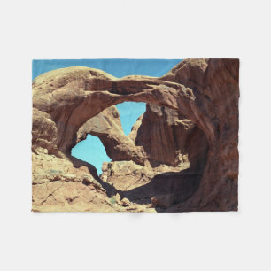 Double Arch Utah Desert Landscape Photo Fleece Blanket