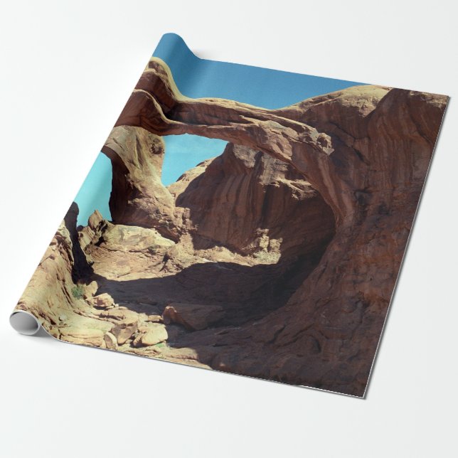 Double Arch Utah Desert Landscape Photo Wrapping Paper (Unrolled)