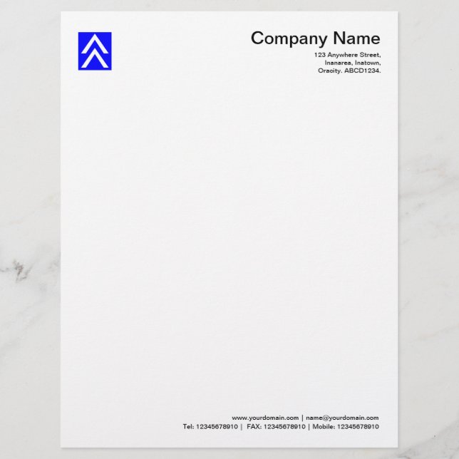 Double Arrow - Blue Letterhead Template (Front)