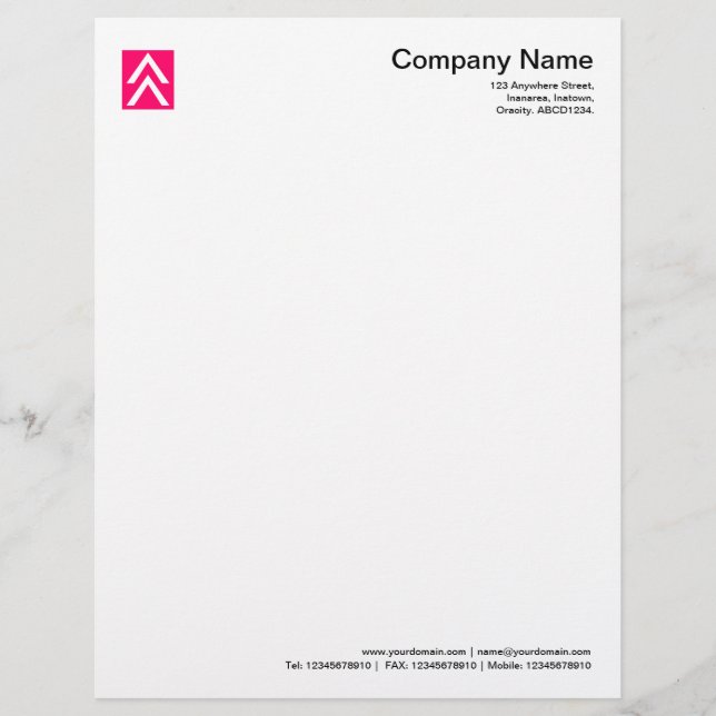 Double Arrow - Neon Red Custom Letterhead (Front)