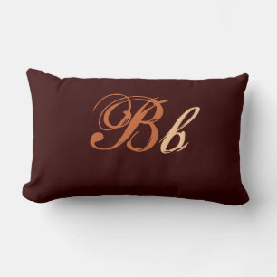 Double B Monogram in Brown and Beige Lumbar Cushion