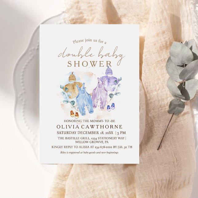  Double Baby Shower Invite Cute Modern Baby Shower (Creator Uploaded)