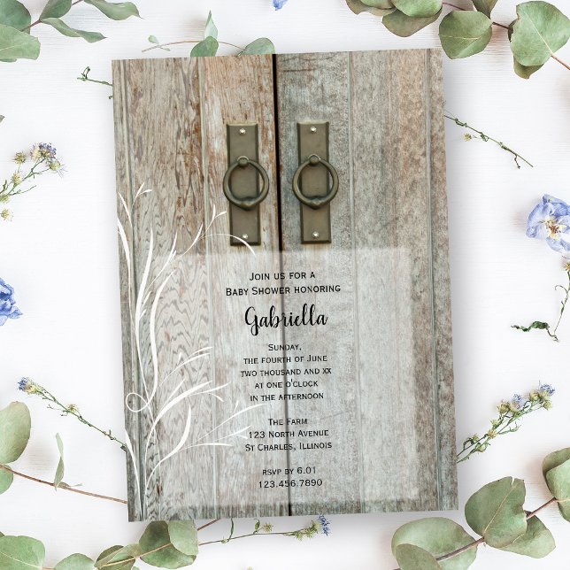 Double Barn Doors Country Baby Shower Invitation (Creator Uploaded)