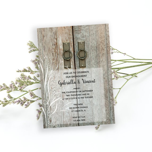 Double Barn Doors Country Engagement Party Invitation (Creator Uploaded)