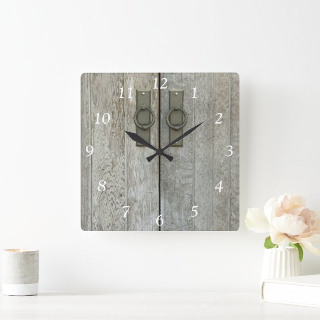 Double Barn Doors Country Farm Square Wall Clock (Home)