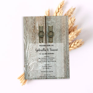 Double Barn Doors Country Farm Wedding Invitation