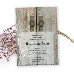 Double Barn Doors Country Homecoming Dance Invitation