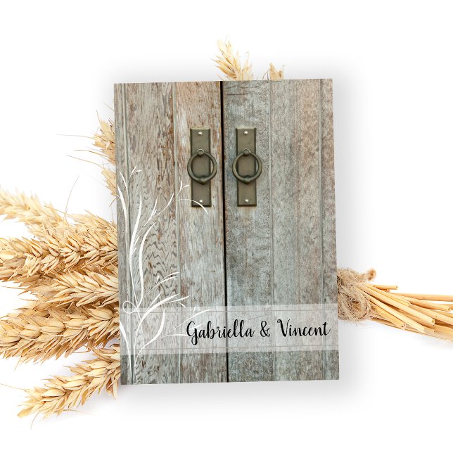 Double Barn Doors Country Wedding Flat Notes (Drop your guests a line after your barn wedding with these rustic note cards.)