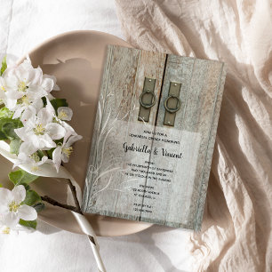 Double Barn Doors Country Wedding Rehearsal Dinner Invitation