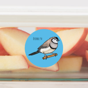 Double-barred finch bird cartoon illustration