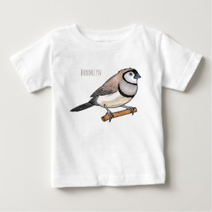 Double-barred finch bird cartoon illustration baby T-Shirt