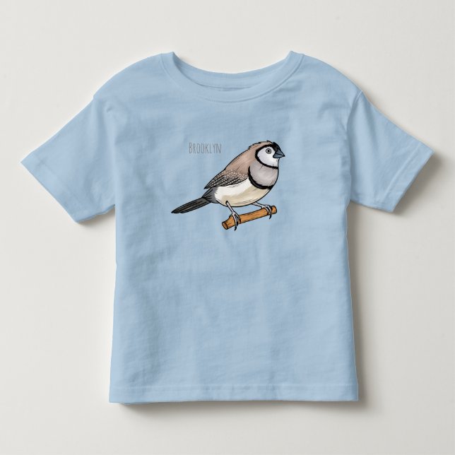 Double-barred finch bird cartoon illustration  toddler T-Shirt (Front)