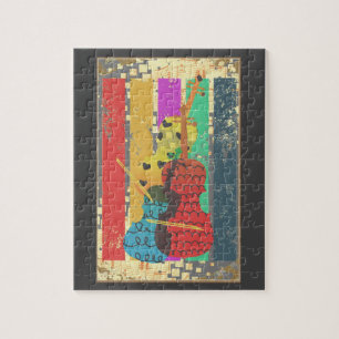 Double Bass And Music Notes Jigsaw Puzzle