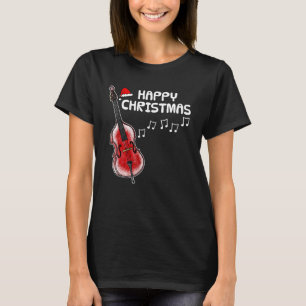 Double Bass Christmas Bassist Jazz Musician Music T-Shirt