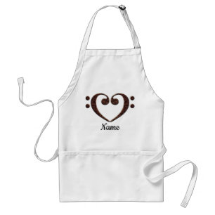 Double Bass Clef Heart for Music Lovers Customised Standard Apron
