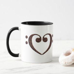 Double Bass Clef Heart for Music Lovers Mug