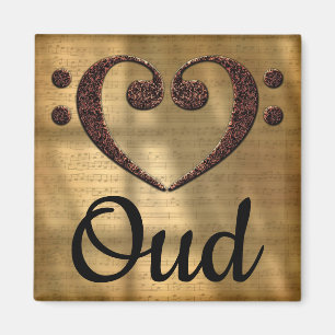 Double Bass Clef Heart Oud Magnet