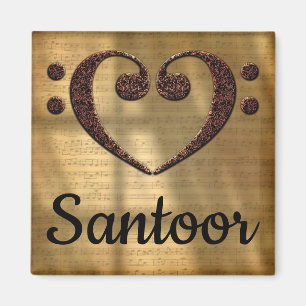 Double Bass Clef Heart Santoor Magnet