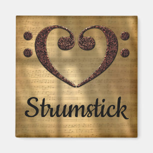 Double Bass Clef Heart Strumstick Magnet