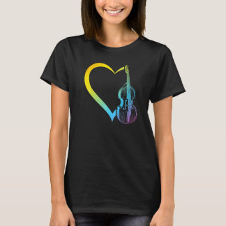 Double Bass Heart Double Bassist Double Bass Premi T-Shirt