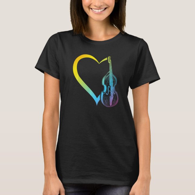 Double Bass Heart Double Bassist Double Bass Premi T-Shirt (Front)